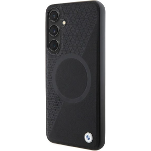 Kup Etui BMW BMHMS24S23RTPK Samsung Galaxy S24 hardcase Signature Leather Half Textured & Circle MagSafe czarny/black - BMW609 - {ean13} - Sklep Home Screen