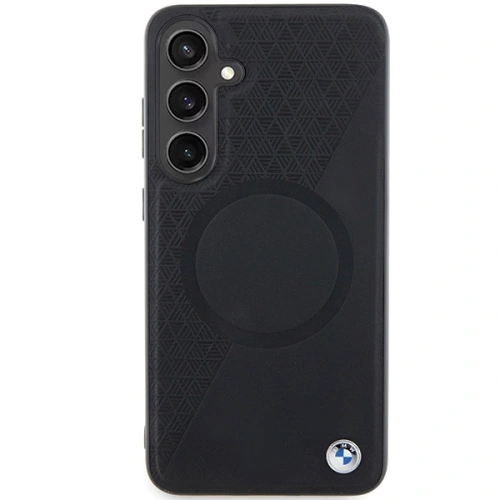 Buy BMW BMHMS24S23RTPK Samsung Galaxy S24 hardcase Signature Leather Half Textured & Circle MagSafe black - BMW609 - {ean13} - Home Screen Store Europe