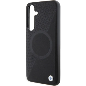 Kup Etui BMW BMHMS24S23RTPK Samsung Galaxy S24 hardcase Signature Leather Half Textured & Circle MagSafe czarny/black - BMW609 - {ean13} - Sklep Home Screen