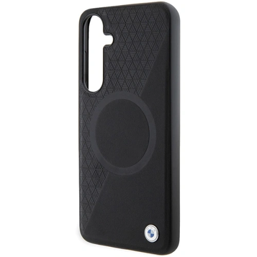 Buy BMW BMHMS24S23RTPK Samsung Galaxy S24 hardcase Signature Leather Half Textured & Circle MagSafe black - BMW609 - {ean13} - Home Screen Store Europe