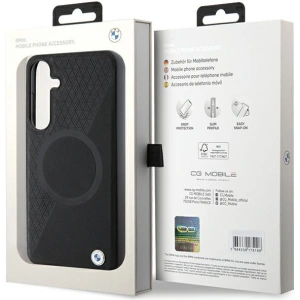 Kup Etui BMW BMHMS24S23RTPK Samsung Galaxy S24 hardcase Signature Leather Half Textured & Circle MagSafe czarny/black - BMW609 - {ean13} - Sklep Home Screen