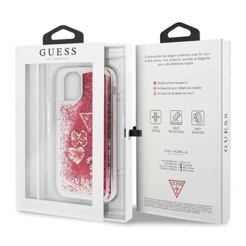 Kup Etui Guess GUHCN58GLHFLRA Apple iPhone 11 Pro raspberry hard case Glitter Hearts - GUE153HEA - {ean13} - Sklep Home Screen