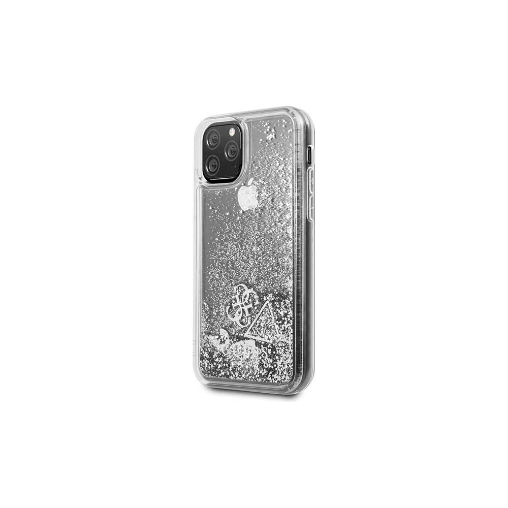 Etui Guess GUHCN58GLHFLSI Apple iPhone 11 Pro srebrny/silver hard case Glitter Hearts