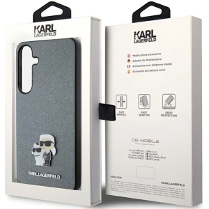 Kup Etui Karl Lagerfeld KLHCS24MPSAKCMPG Samsung Galaxy S24+ Plus hardcase Saffiano Karl & Choupette Metal Pin szary/grey - KLD1880 - {ean13} - Sklep Home Screen