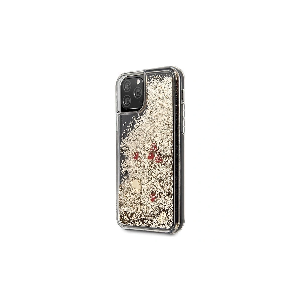 Etui Guess GUHCN58GLHREGO Apple iPhone 11 Pro gold/złoty hard case Liquid Glitter Hearts