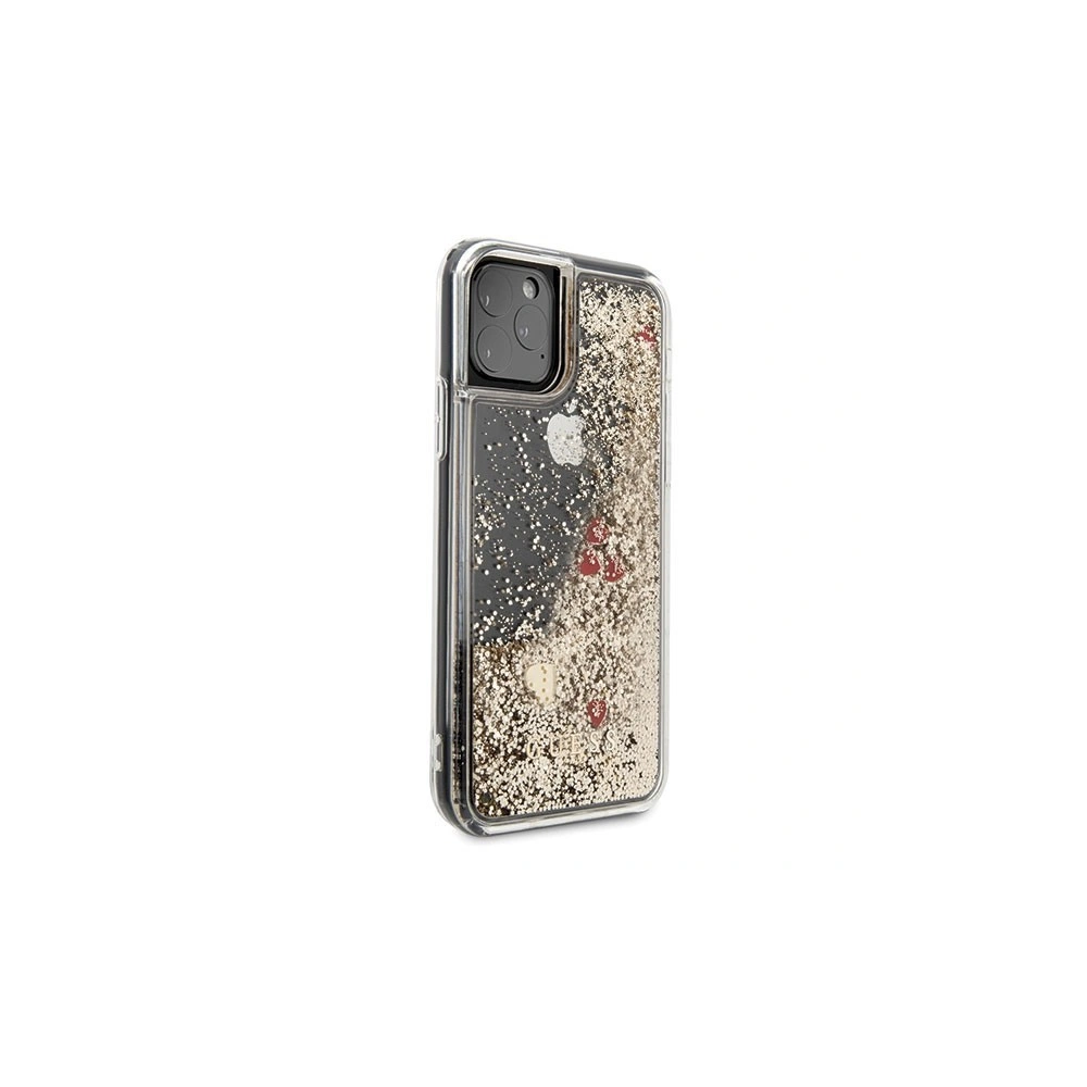 Etui Guess GUHCN58GLHREGO Apple iPhone 11 Pro gold/złoty hard case Liquid Glitter Hearts