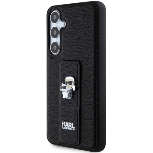 Kup Etui Karl Lagerfeld KLHCS24SGSAKCPK Samsung Galaxy S24 hardcase Gripstand Saffiano Karl&Choupette Pins czarny/black - KLD1884 - {ean13} - Sklep Home Screen