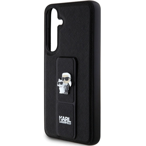 Kup Etui Karl Lagerfeld KLHCS24SGSAKCPK Samsung Galaxy S24 hardcase Gripstand Saffiano Karl&Choupette Pins czarny/black - KLD1884 - {ean13} - Sklep Home Screen