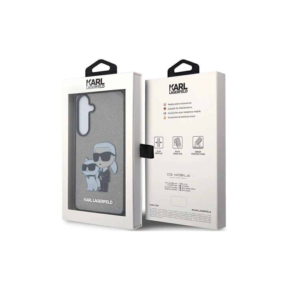 Etui Karl Lagerfeld KLHCS24SHNKCTGK Samsung Galaxy S24 hardcase Glitter Karl&Choupette czarny/black