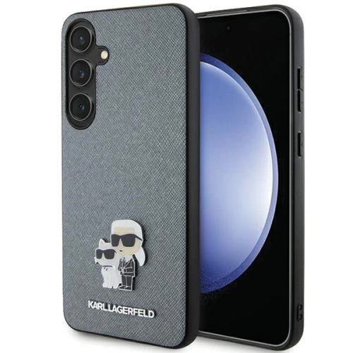 Kup Etui Karl Lagerfeld KLHCS24SPSAKCMPG Samsung Galaxy S24 hardcase Saffiano Karl & Choupette Metal Pin šedá/grey - KLD1887 - {ean13} - Sklep Home Screen
