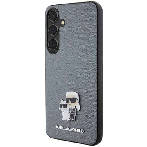 Kup Etui Karl Lagerfeld KLHCS24SPSAKCMPG Samsung Galaxy S24 hardcase Saffiano Karl & Choupette Metal Pin šedá/grey - KLD1887 - {ean13} - Sklep Home Screen
