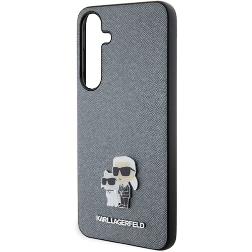 Kup Etui Karl Lagerfeld KLHCS24SPSAKCMPG Samsung Galaxy S24 hardcase Saffiano Karl & Choupette Metal Pin šedá/grey - KLD1887 - {ean13} - Sklep Home Screen