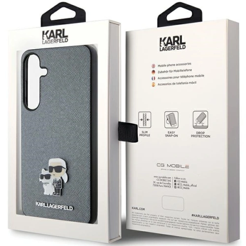 Kup Case Karl Lagerfeld KLHCS24SPSAKCMPG Samsung Galaxy S24 Hardcase Saffiano Karl & Choupette Metallpin grau/grey - KLD1887 - {ean13} - Sklep Home Screen