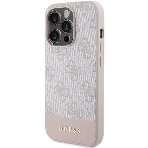 Buy Guess GUHCP15LG4GLPI Apple iPhone 15 Pro hardcase 4G Stripe Collection pink - GUE3286 - {ean13} - Home Screen Store Europe