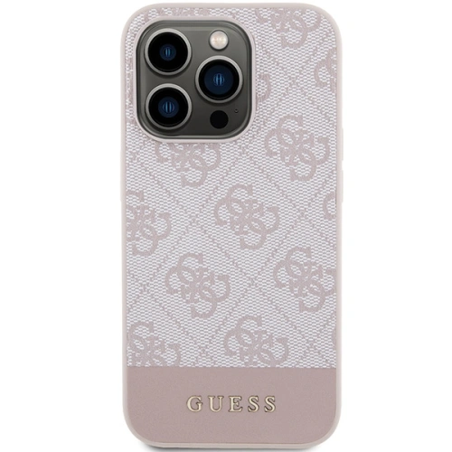 Buy Guess GUHCP15LG4GLPI Apple iPhone 15 Pro hardcase 4G Stripe Collection pink - GUE3286 - {ean13} - Home Screen Store Europe