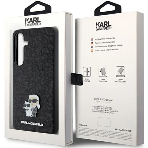 Kup Case Karl Lagerfeld KLHCS24SPSAKCMPK Samsung Galaxy S24 hardcase Saffiano Karl & Choupette Metal Pin schwarz/black - KLD1888 - {ean13} - Sklep Home Screen