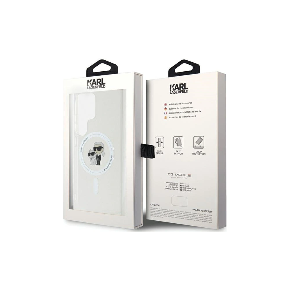 Etui Karl Lagerfeld KLHMS24LHGKCNOT Samsung Galaxy S24 Ultra hardcase IML Karl&Choupette MagSafe transparent