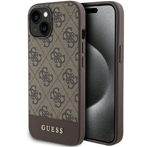 Kup Case Guess GUHCP15SG4GLBR Apple iPhone 15 / 14 / 13 Hardcase 4G Stripe Collection braun/brown - GUE3294 - {ean13} - Sklep Home Screen