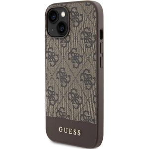 Buy Guess GUHCP15SG4GLBR Apple iPhone 15 / 14 / 13 hardcase 4G Stripe Collection brown - GUE3294 - {ean13} - Home Screen Store Europe