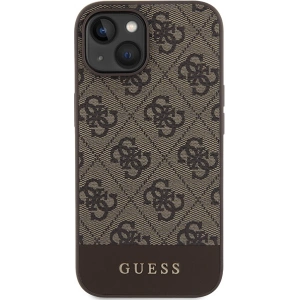 Kup Case Guess GUHCP15SG4GLBR Apple iPhone 15 / 14 / 13 Hardcase 4G Stripe Collection braun/brown - GUE3294 - {ean13} - Sklep Home Screen