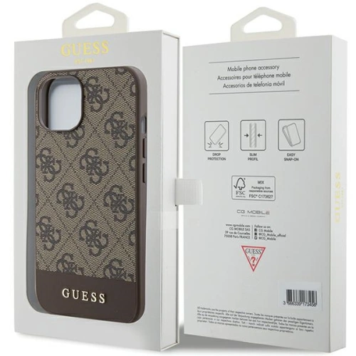 Kup Etui Guess GUHCP15SG4GLBR Apple iPhone 15 / 14 / 13 hardcase 4G Stripe Collection brązowy/brown - GUE3294 - {ean13} - Sklep Home Screen
