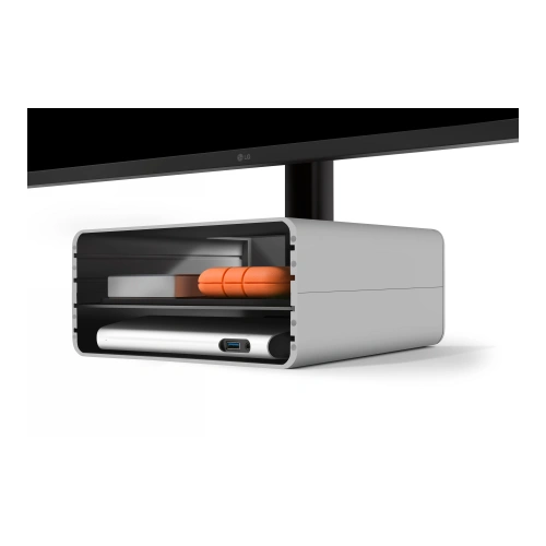 Kup Aluminiowa podstawka Twelve South HiRise Pro pentru iMac și Apple Studio Display cu spațiu de depozitare (argintie) - TSH69 - {ean13} - Sklep Home Screen