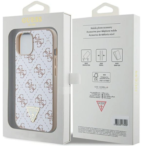 Buy Guess GUHCP15SPG4GPH Apple iPhone 15 / 14 / 13 hardcase 4G Triangle Metal Logo white - GUE3297 - {ean13} - Home Screen Store Europe