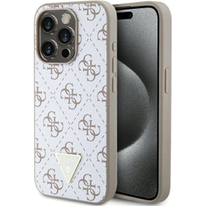 Buy Guess GUHCP15XPG4GPH Apple iPhone 15 Pro Max hardcase 4G Triangle Metal Logo white - GUE3304 - {ean13} - Home Screen Store Europe