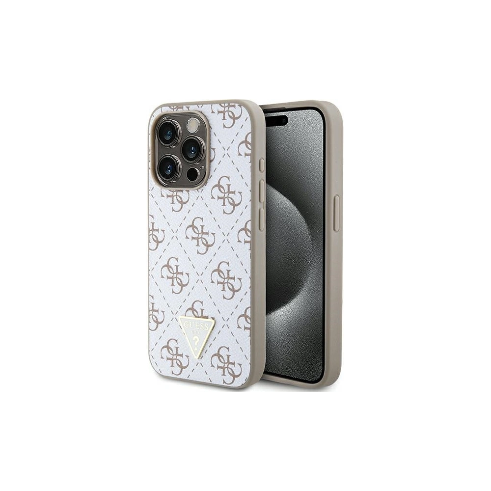 Etui Guess GUHCP15XPG4GPH Apple iPhone 15 Pro Max hardcase 4G Triangle Metal Logo biały/white
