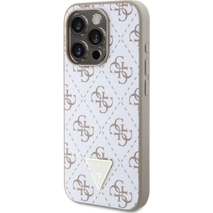 Buy Guess GUHCP15XPG4GPH Apple iPhone 15 Pro Max hardcase 4G Triangle Metal Logo white - GUE3304 - {ean13} - Home Screen Store Europe