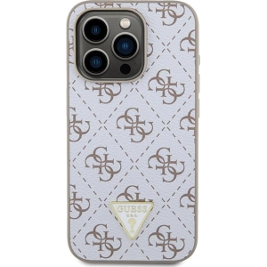 Buy Guess GUHCP15XPG4GPH Apple iPhone 15 Pro Max hardcase 4G Triangle Metal Logo white - GUE3304 - {ean13} - Home Screen Store Europe