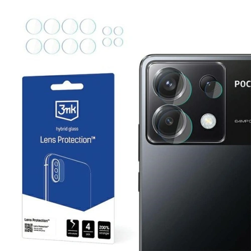 Kup Hybriertes Glas für das Kameraobjektiv 3MK Lens Protect Poco X6 5G [4 PACK] - 3MK5684 - {ean13} - Sklep Home Screen