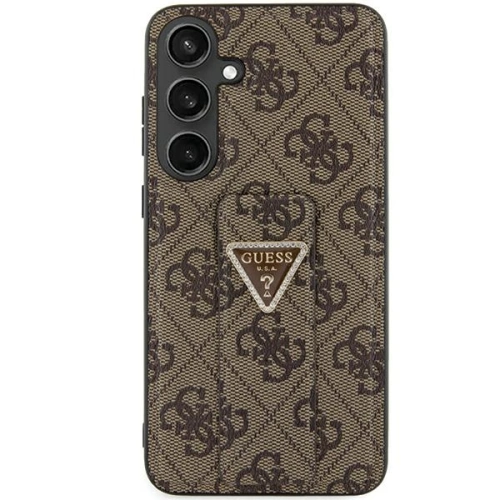 Buy Guess GUHCS24LPGS4TDW Samsung Galaxy S24 Ultra hardcase Grip Stand 4G Triangle Strass brown - GUE3306 - {ean13} - Home Screen Store Europe
