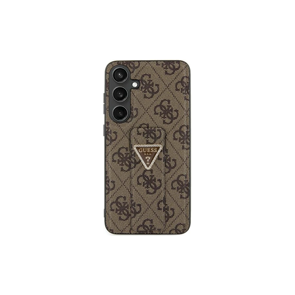 Etui Guess GUHCS24LPGS4TDW Samsung Galaxy S24 Ultra hardcase Grip Stand 4G Triangle Strass brązowy/brown
