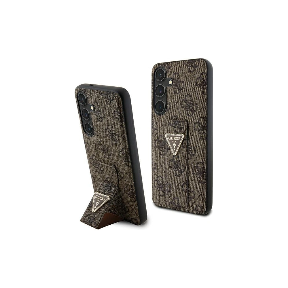 Etui Guess GUHCS24MPGS4TDW Samsung Galaxy S24+ Plus hardcase Grip Stand 4G Triangle Strass brązowy/brown