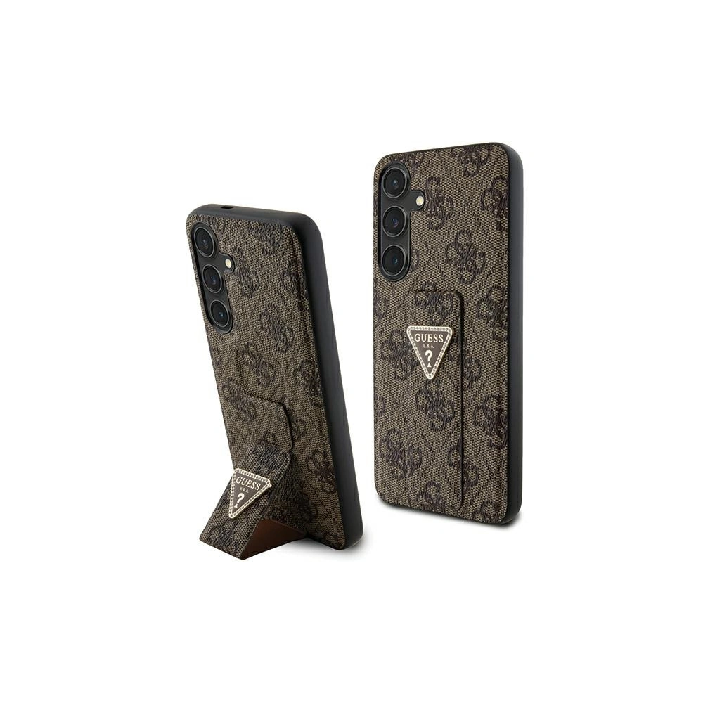 Etui Guess GUHCS24SPGS4TDW Samsung Galaxy S24 hardcase Grip Stand 4G Triangle Strass brązowy/brown