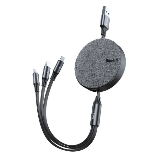 Kup USB kábel Baseus Fabric 3w1 USB-C / Lightning / Micro 3,5A 1,2m (szürke) - BSU631GRY - {ean13} - Sklep Home Screen
