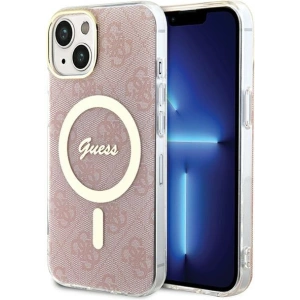 Buy Guess GUHMP15SH4STP Apple iPhone 15 / 14 / 13 hardcase IML 4G MagSafe pink - GUE3312 - {ean13} - Home Screen Store Europe