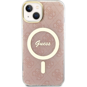 Buy Guess GUHMP15SH4STP Apple iPhone 15 / 14 / 13 hardcase IML 4G MagSafe pink - GUE3312 - {ean13} - Home Screen Store Europe
