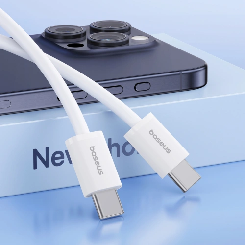 Kup Cablul Baseus Superior Series ll USB-C / USB-C 30W 480Mb/s 1m alb - BSU4848 - {ean13} - Sklep Home Screen