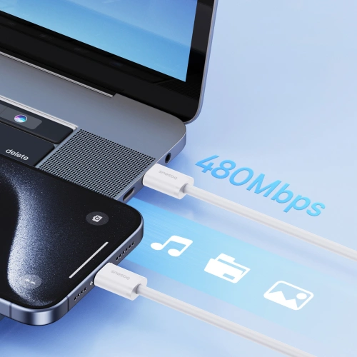 Kup Cablul Baseus Superior Series ll USB-C / USB-C 30W 480Mb/s 1m alb - BSU4848 - {ean13} - Sklep Home Screen