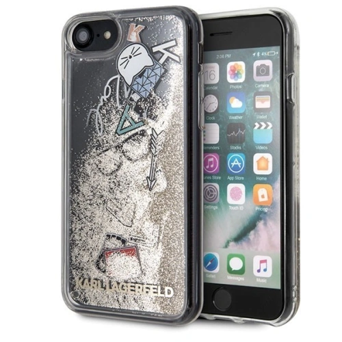 Kup Karl Lagerfeld KLHCI8KSICGO Apple iPhone SE 2022/SE 2020/8/7 zlatý/gold tvrdý obal Iconic Liquid Glitter - KLD077GLD - {ean13} - Sklep Home Screen