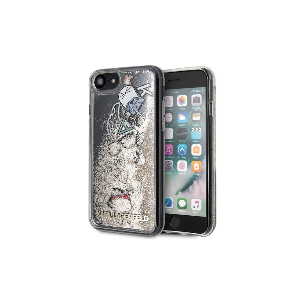 Karl Lagerfeld KLHCI8KSICGO Apple iPhone SE 2022/SE 2020/8/7 złoty/gold hard case Iconic Liquid Glitter