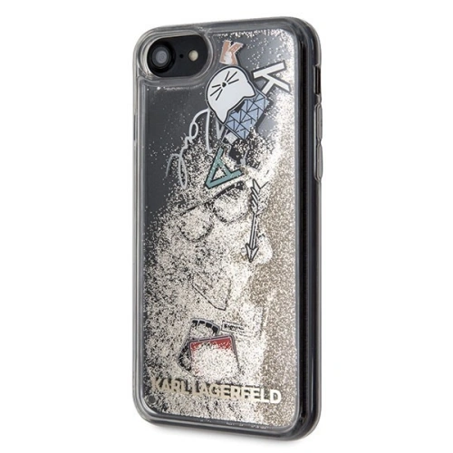 Buy Karl Lagerfeld KLHCI8KSICGO Apple iPhone SE 2022/SE 2020/8/7 gold hard case Iconic Liquid Glitter - KLD077GLD - {ean13} - Home Screen Store Europe