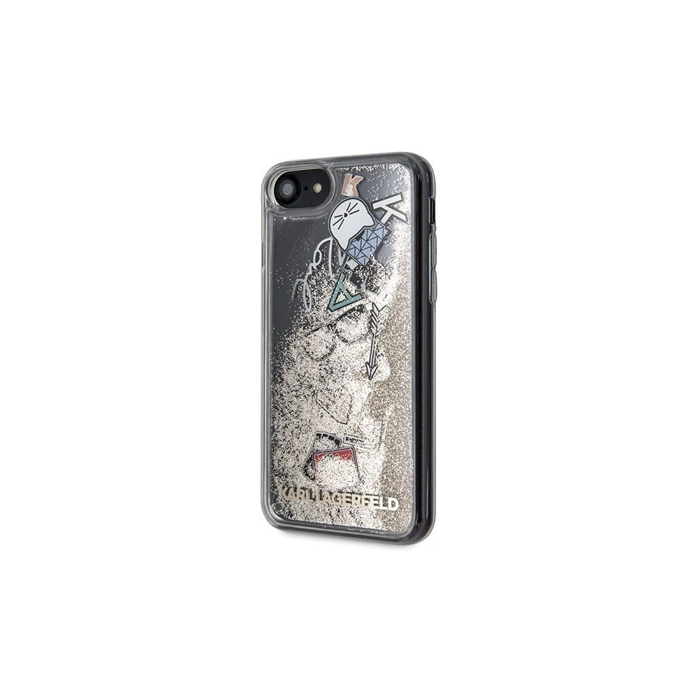 Karl Lagerfeld KLHCI8KSICGO Apple iPhone SE 2022/SE 2020/8/7 złoty/gold hard case Iconic Liquid Glitter