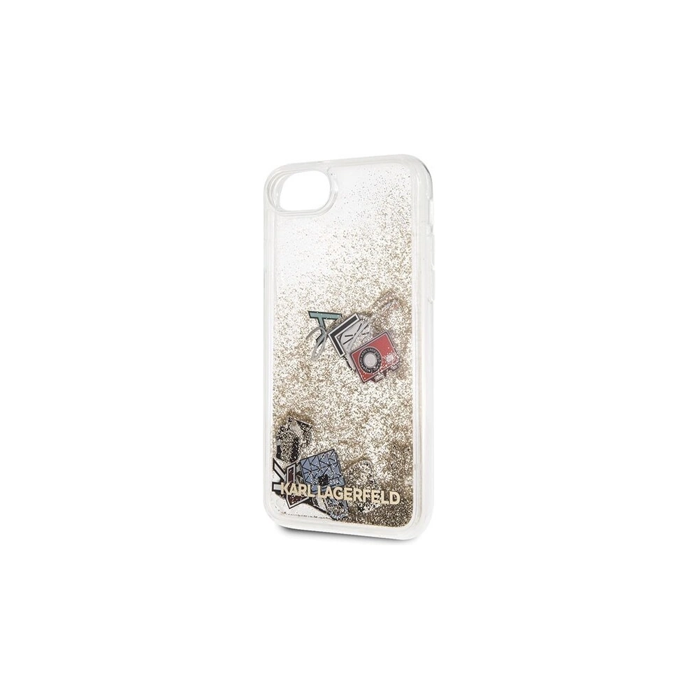 Karl Lagerfeld KLHCI8KSICGO Apple iPhone SE 2022/SE 2020/8/7 złoty/gold hard case Iconic Liquid Glitter
