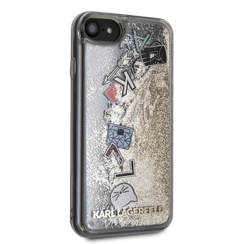 Kup Karl Lagerfeld KLHCI8KSICGO Apple iPhone SE 2022/SE 2020/8/7 zlatý/gold tvrdý obal Iconic Liquid Glitter - KLD077GLD - {ean13} - Sklep Home Screen