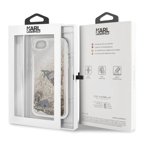 Buy Karl Lagerfeld KLHCI8KSICGO Apple iPhone SE 2022/SE 2020/8/7 gold hard case Iconic Liquid Glitter - KLD077GLD - {ean13} - Home Screen Store Europe