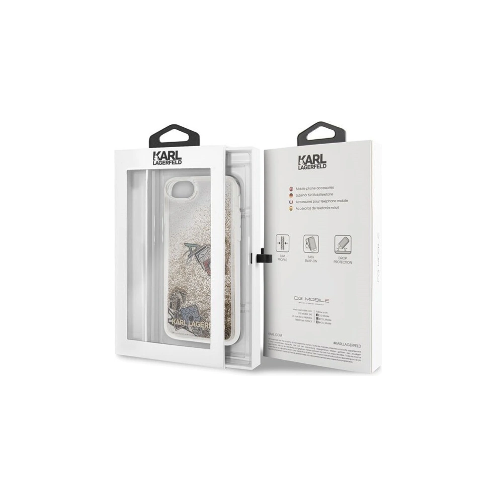 Karl Lagerfeld KLHCI8KSICGO Apple iPhone SE 2022/SE 2020/8/7 złoty/gold hard case Iconic Liquid Glitter