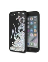 Karl Lagerfeld Apple KLHCI8KSIGMU iPhone SE 2022/SE 2020/8/7 schwarz/schwarzes Hartschalenetui Signature Liquid Glitter Sequins